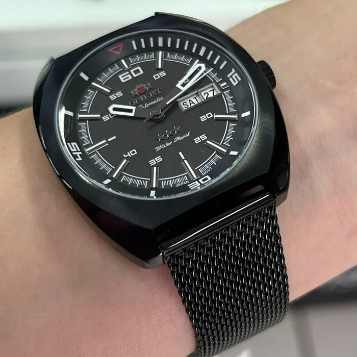 Orient 3 EStrelas Automático Classico Militar F49YY023 Preto IPBlack