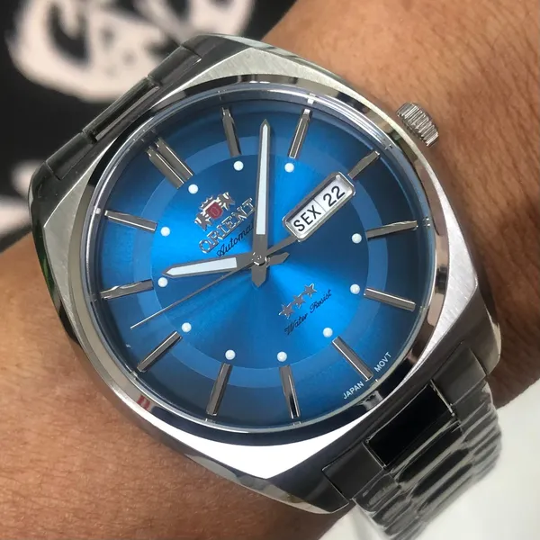 Orient 3 EStrelas Automático Classico F49ss025 Azul