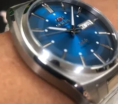 Orient 3 EStrelas Automático Classico F49ss025 Azul - imagem 3