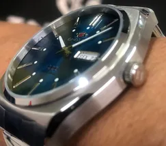 Orient 3 EStrelas Automático Classico F49ss025 Azul - imagem 4