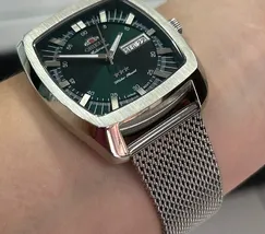 Orient 3 EStrelas Automático Classico F49ss030 Verde - imagem 5