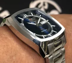 Orient 3 EStrelas Automático Classico F49ss031 Azul - imagem 2