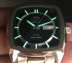 Orient 3 EStrelas Automático Classico F49ss031 Azul - imagem 5