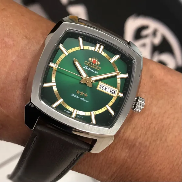 Orient 3 EStrelas Automático Classico F49SC031 Verde