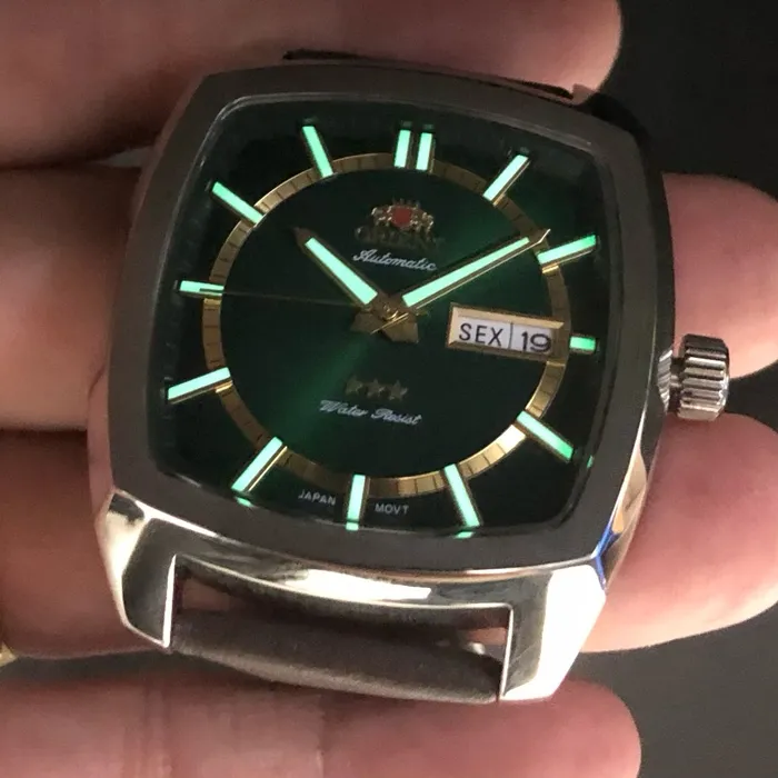 Orient 3 EStrelas Automático Classico F49SC031 Verde