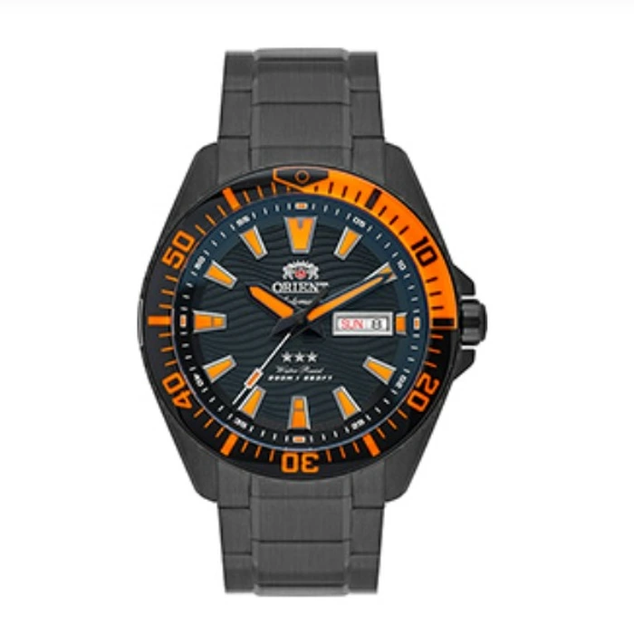 Orient 3 Estrelas Automático Sports Sea IPBlack YN6PP012 Preto