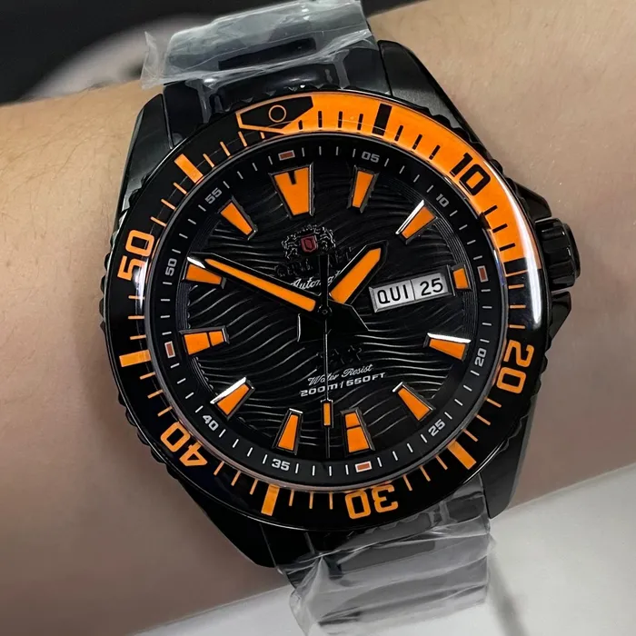 Orient 3 Estrelas Automático Sports Sea IPBlack YN6PP012 Preto