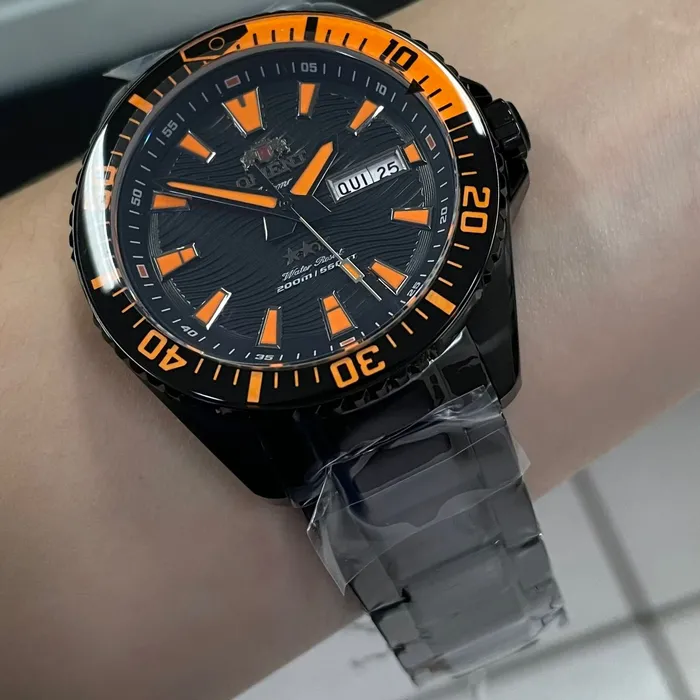 Orient 3 Estrelas Automático Sports Sea IPBlack YN6PP012 Preto