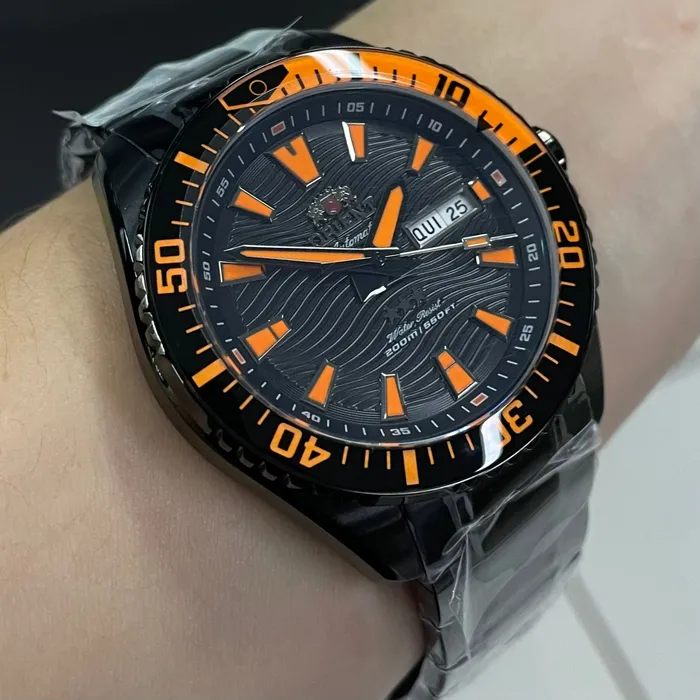 Orient 3 Estrelas Automático Sports Sea IPBlack YN6PP012 Preto