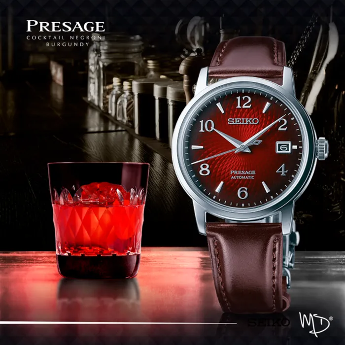 Seiko Presage Cocktail Time SRPE41J1 Negroni Vermelho | Taniguchi Relógios