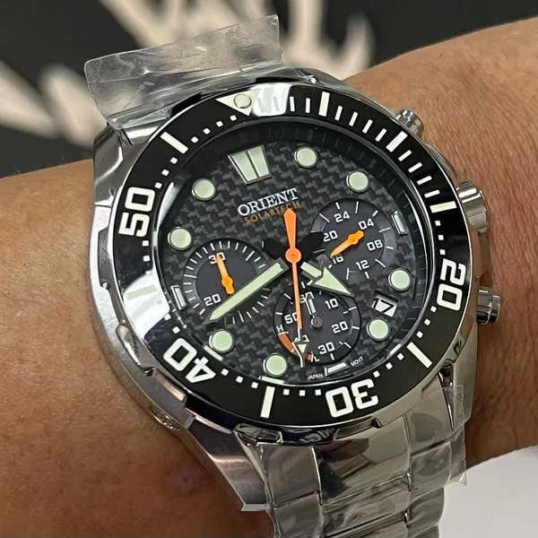 Orient Solartech Cronografo Diver Sports Sea MBSSC260 Preto