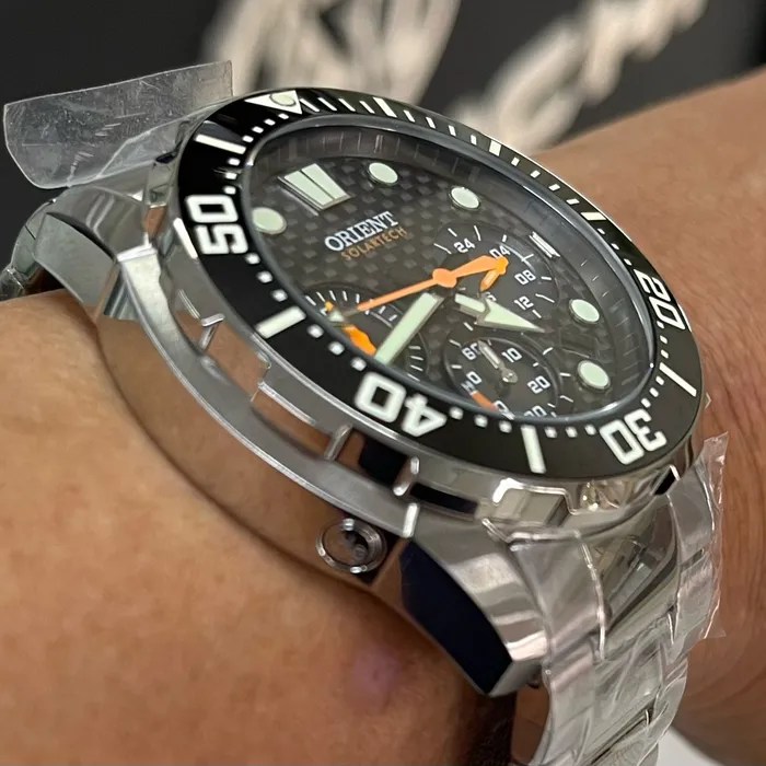 Orient Solartech Cronografo Diver Sports Sea MBSSC260 Preto