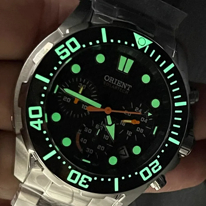 Orient Solartech Cronografo Diver Sports Sea MBSSC260 Preto