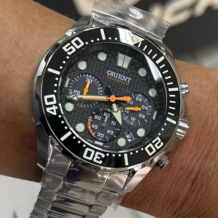 Orient Solartech Cronografo Diver Sports Sea MBSSC260 Preto