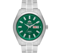 Orient 3 EStrelas Automático classico 469SS075F Verde - imagem 2