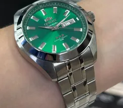 Orient 3 EStrelas Automático classico 469SS075F Verde - imagem 5