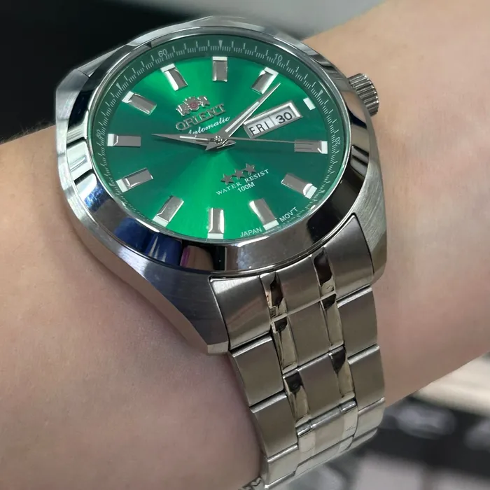 Orient 3 EStrelas Automático classico 469SS075F Verde