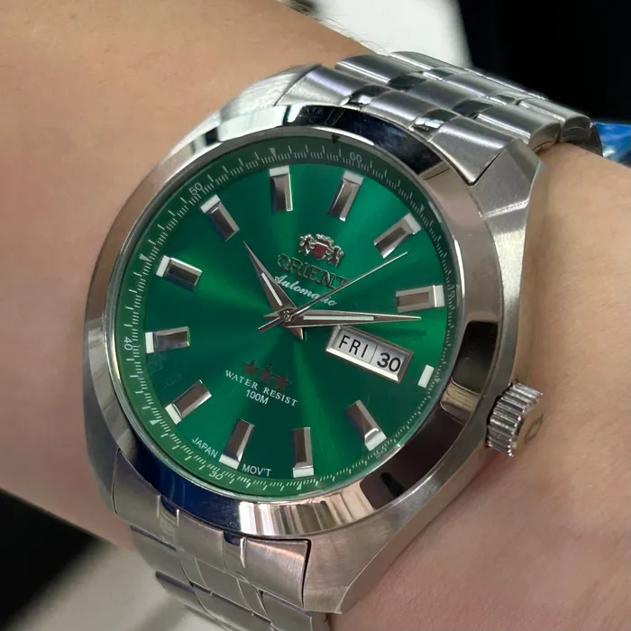 Orient 3 EStrelas Automático classico 469SS075F Verde