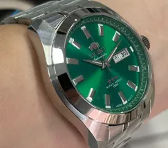 Orient 3 EStrelas Automático classico 469SS075F Verde - imagem 3