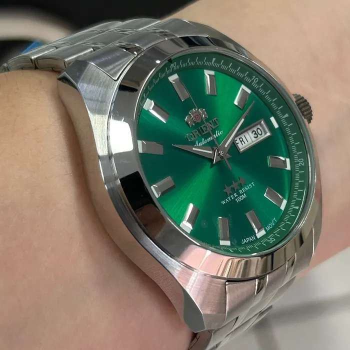 Orient 3 EStrelas Automático classico 469SS075F Verde