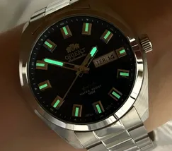 Orient 3 EStrelas Automático classico 469SS076F Azul - imagem 6