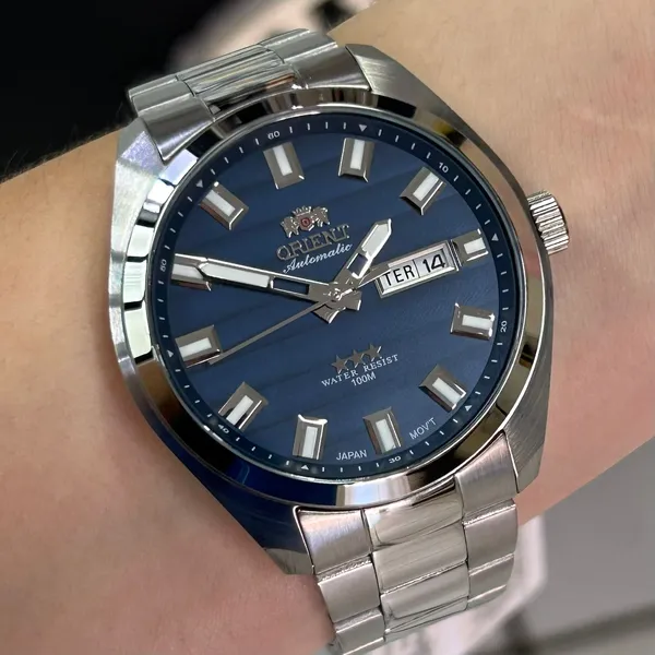 Orient 3 EStrelas Automático classico 469SS076F Azul