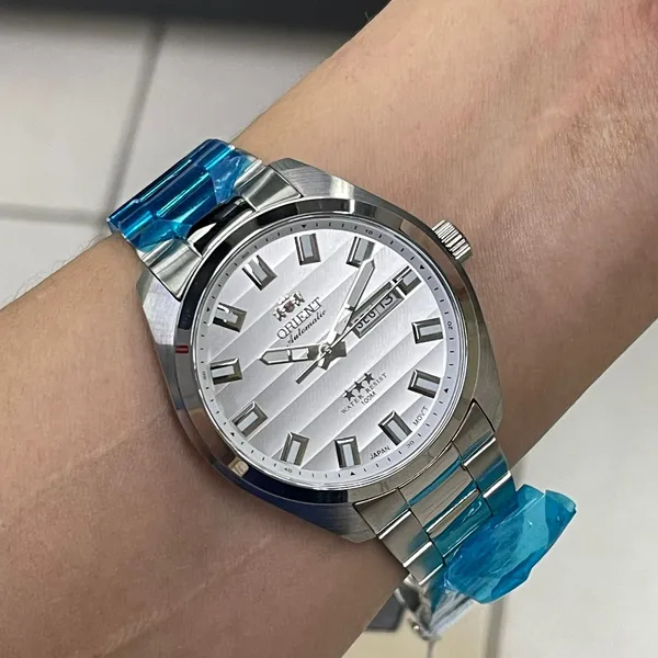 Orient 3 EStrelas Automático classico 469SS076NH Branco