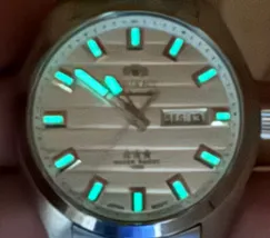 Orient 3 EStrelas Automático classico 469SS076NH Branco - imagem 6