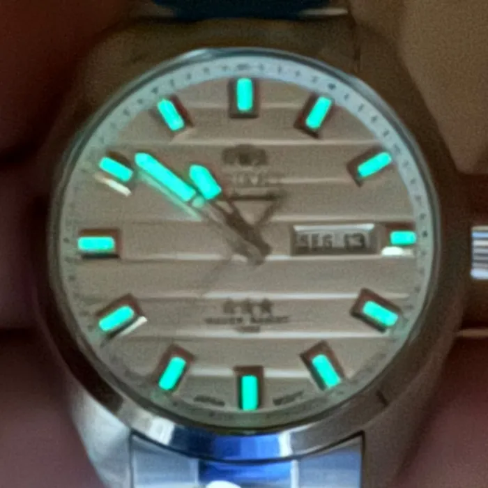 Orient 3 EStrelas Automático classico 469SS076NH Branco