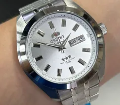Orient 3 EStrelas Automático classico 469SS075NH Branco - imagem 1