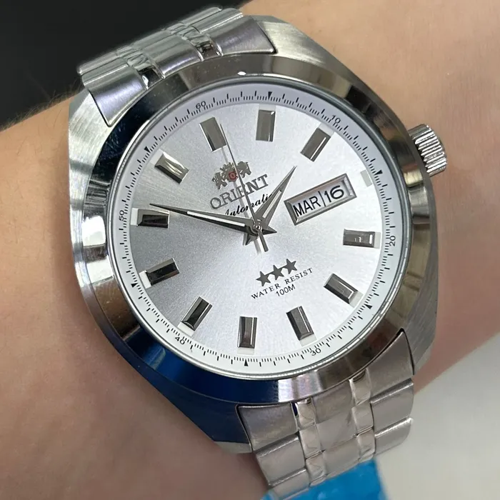 Orient 3 EStrelas Automático classico 469SS075NH Branco