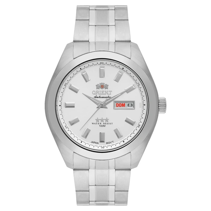 Orient 3 EStrelas Automático classico 469SS075NH Branco