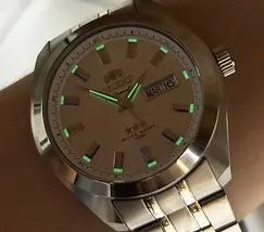 Orient 3 EStrelas Automático classico 469SS075NH Branco - imagem 6