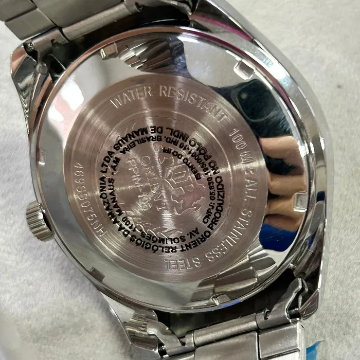 Orient 3 EStrelas Automático classico 469SS075NH Branco