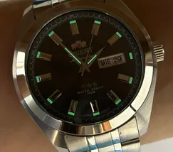 Orient 3 EStrelas Automático classico 469SS075NH Grafite - imagem 6