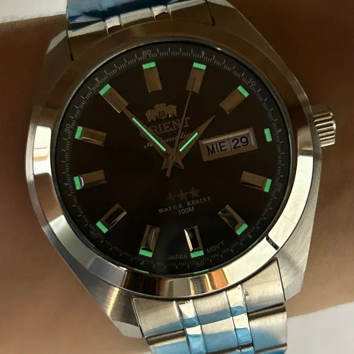 Orient 3 EStrelas Automático classico 469SS075NH Grafite