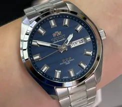 Orient 3 EStrelas Automático classico 469SS075NH Azul - imagem 1