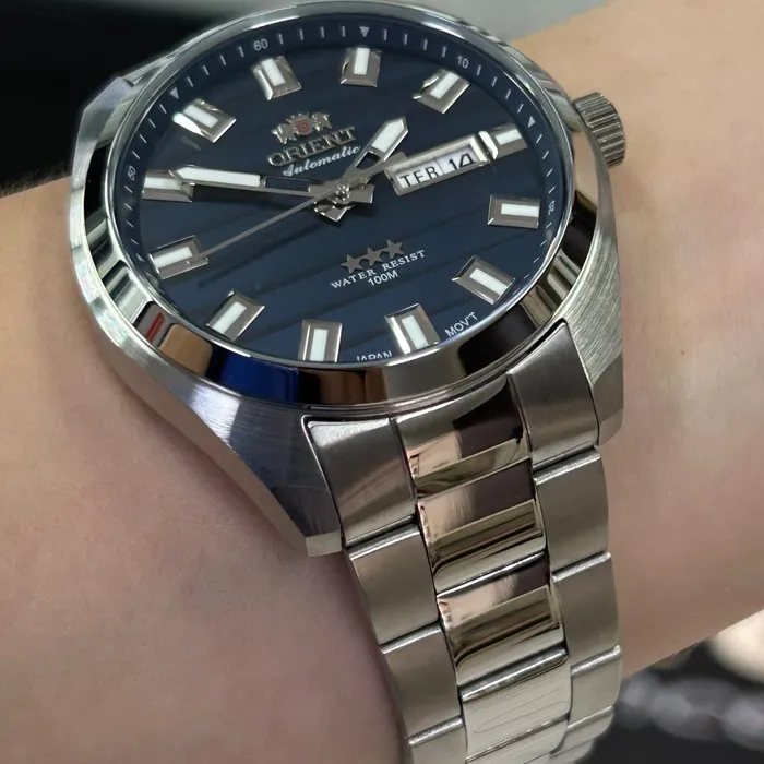 Orient 3 EStrelas Automático classico 469SS075NH Azul