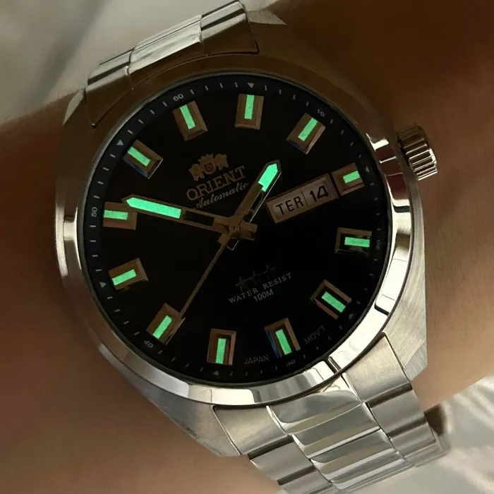 Orient 3 EStrelas Automático classico 469SS075NH Azul