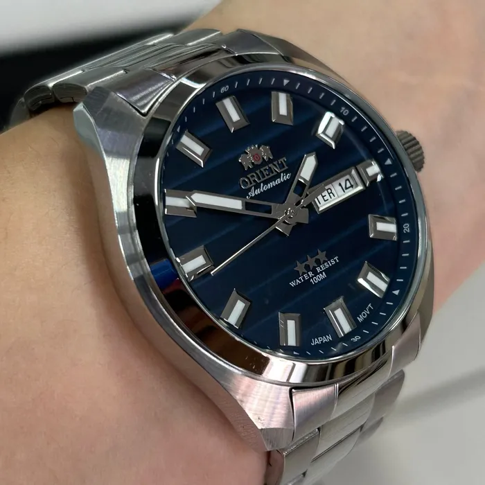 Orient 3 EStrelas Automático classico 469SS075NH Azul