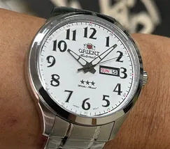 Orient 3 EStrelas Automático classico 469SS074F Branco - imagem 1