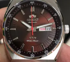 Orient 3 EStrelas Automático classico 469SS087NH Marrom - imagem 6