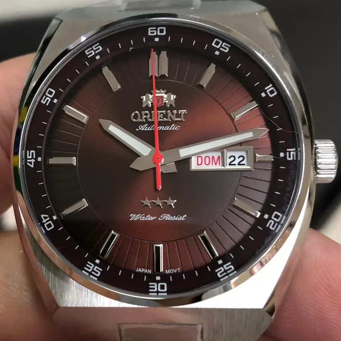 Orient 3 EStrelas Automático classico 469SS087NH Marrom
