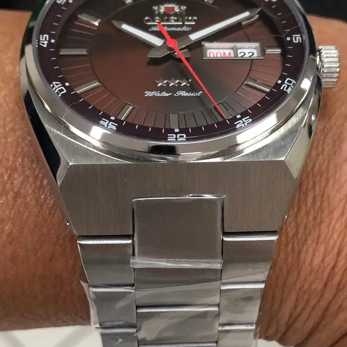 Orient 3 EStrelas Automático classico 469SS087NH Marrom