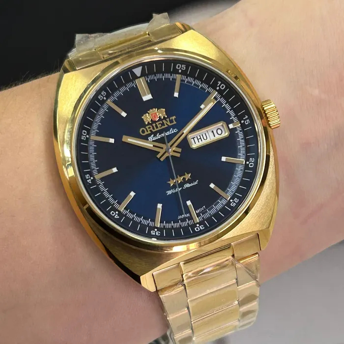 Orient 3 EStrelas Automático Classico IPGold F49GG032 Azul