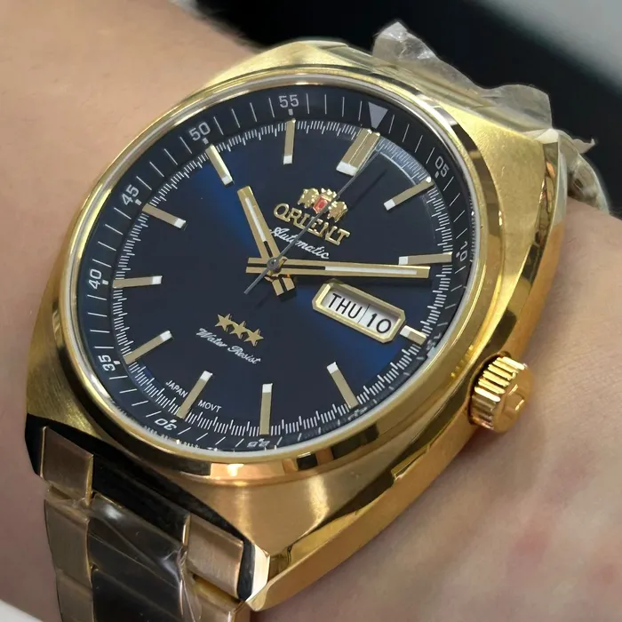 Orient 3 EStrelas Automático Classico IPGold F49GG032 Azul