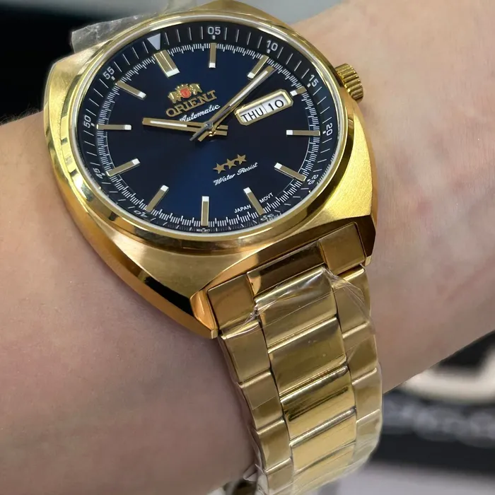 Orient 3 EStrelas Automático Classico IPGold F49GG032 Azul