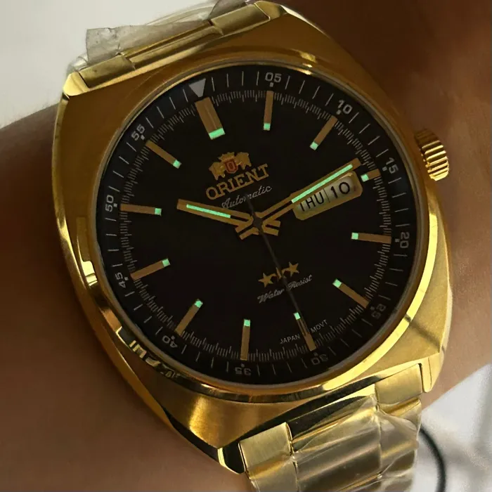 Orient 3 EStrelas Automático Classico IPGold F49GG032 Azul