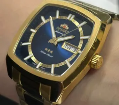 Orient 3 EStrelas Automático Classico IPGold F49GG031 Azul - imagem 4