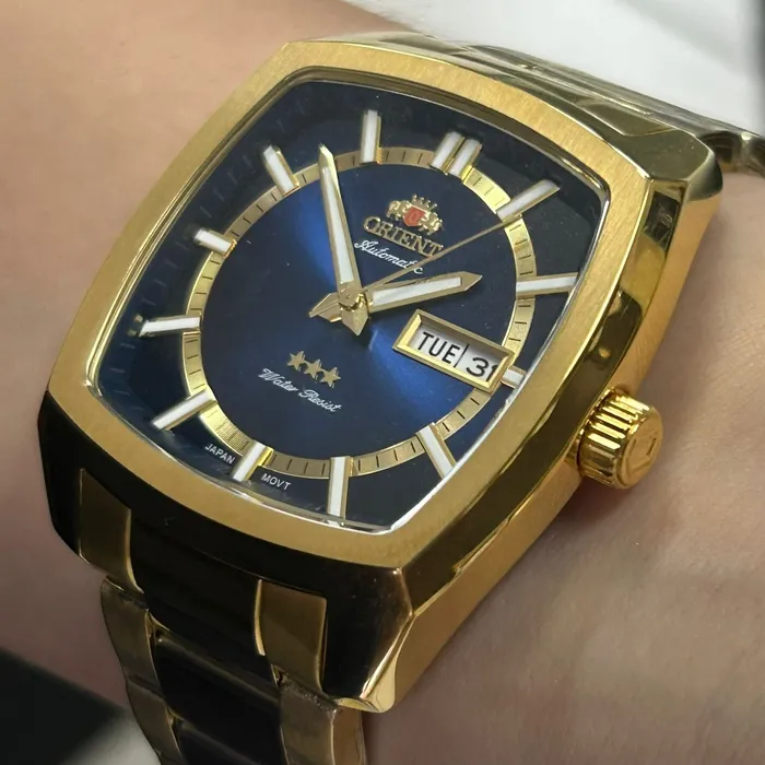 Orient 3 EStrelas Automático Classico IPGold F49GG031 Azul